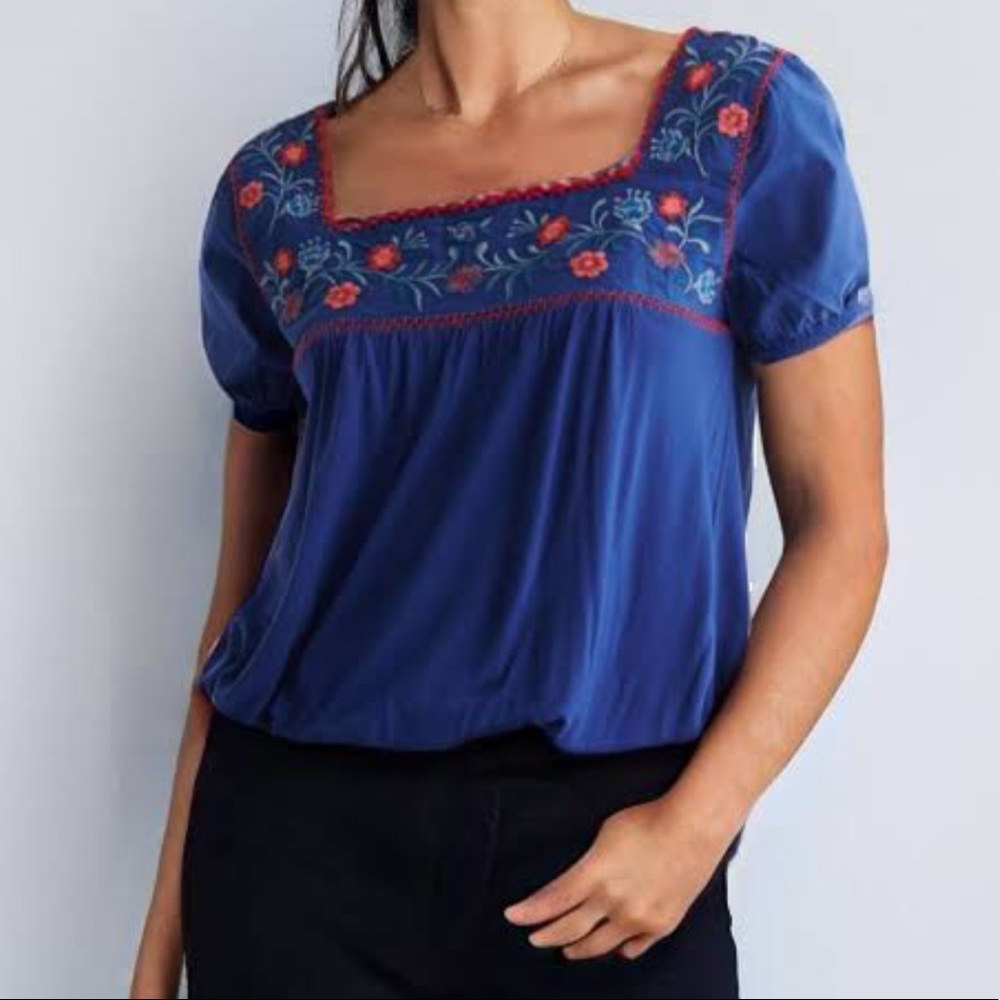 Lucky Brand Embroidered BohoTop
